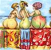 Fruit Ladies - Whimsical Rows of Bathing Beauties as Fruits on the Beach
