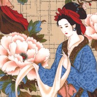 Nobu Fujiyama - Crane Dynasty Geishas and Flowers