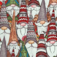 Gnoming Through the Snow - Packed Holiday Gnomes - LTD. YARDAGE AVAILABLE 