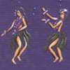 Moonlight Hula Girl and Palm Tree Stripe on Purple - SALE!