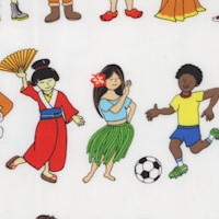 We Share One World - International Children Vertical Stripe