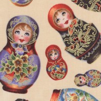 Kiev - Tossed Gilded Matryoshka Dolls on Ivory