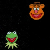 Multi Muppets on Black - 43 inches wide