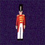 Toy Soldier in Small Scale on Navy Blue