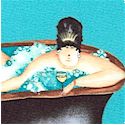 Fabulous Tub Ladies on Turquoise by Jennifer Garant - SALE! (MINIMUM PURCHASE 1 YARD)