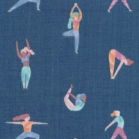 Namaste - Women in Yoga Poses on Blue