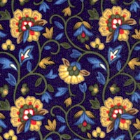 Cocorico - Elegant Provence-Style Floral on Navy