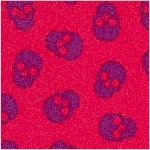 Tainted Love - Purple Skulls on Red by Libs Elliott 