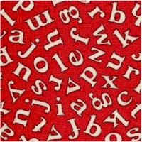 Building Blocks - Tossed Retro Alphabet on Red by American Jane