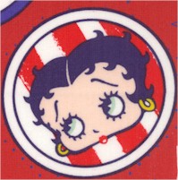 Red, White and Boop - Tossed Betty Portraits on Red