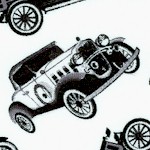 Tossed Small-Scale Vintage Cars in Black and White