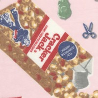 Tossed Cracker Jacks on Pink FLANNEL by Nick & Nora