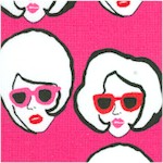 Fashion Statement - Gilded Retro Faces on Pink