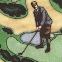 Chip Shot - Golfers Through the Years on Beige by Dan Morris
