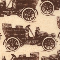 Grandma’s House - Vintage Automobiles on Beige by The Paper Loft