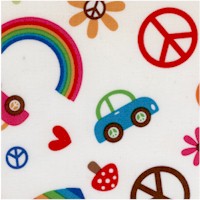 Feeling Groovy - Tossed Rainbows, Peace Signs and VW Bugs