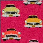 Club Havana - Vintage Cars on Raspberry by Patty Young