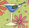 Its a Chick Thing - Martinis Margaritas and Retro Flowers on Spring Green '