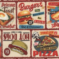 Life’s a Kick - Fast Food - Retro Diner Menu Collage