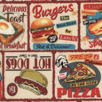 Lifes a Kick - Fast Food - Retro Diner Menu Collage