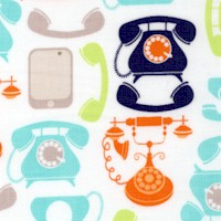 Ashbury Heights - Vintage Telephones on Ivory by Doohikey Designs