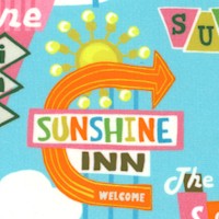 Sunshine Inn - Retro Roadside Signs on Blue
