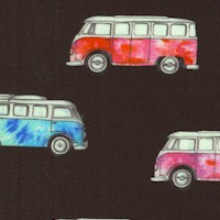 Magic Bus - Retro Mini-Vans on Black