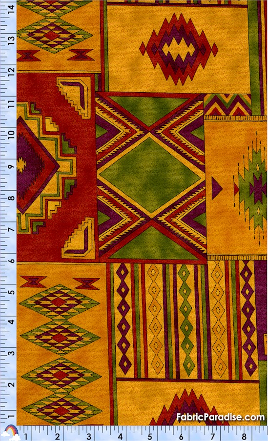 American Heritage 2 Southwestern Blanket Motif on Burgundy, Southwest