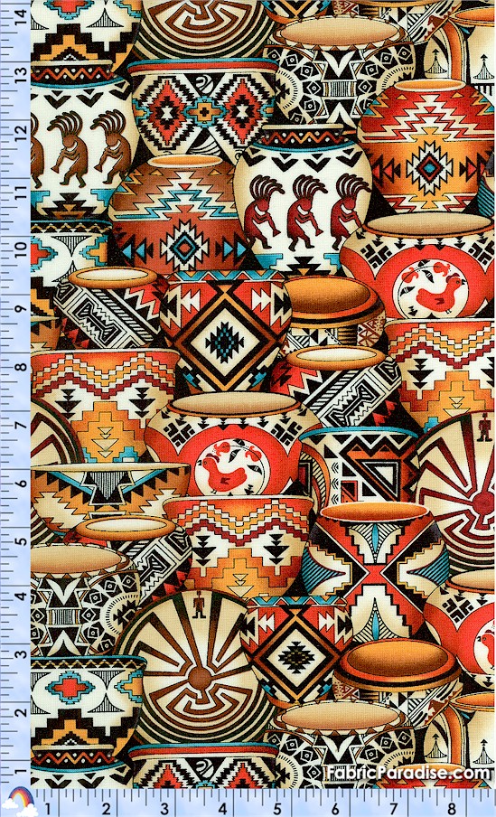 West - Packed Southwestern Pottery, Southwest, Elkabee’s FabricParadise