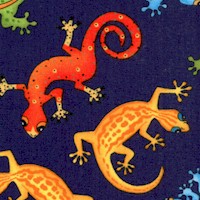 Goofy Geckos on Navy Blue