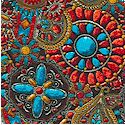 American Heritage 2 - Southwest Jewelry Motifs - SALE! (MINIMUM PURCHASE 1 YARD)