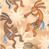 Sun Dancers - Tossed Kokopelli on Beige by Dan Morris