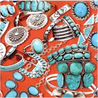 Turquoise - Southwest Jewelry on Terra Cotta (Digital)
