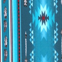 Native Spirit Vertical Stripe In Teal and Turquoise