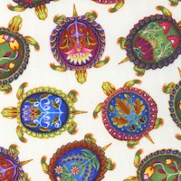 Indigenous Turtles - Exquisite Southwestern Design Shells on Cream by David Martin