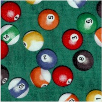 Man Cave - Tossed Billiard Balls on Green