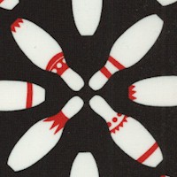 Bowling Pins in Formation on Black