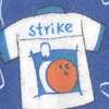 Bowling Shirts Pins and Balls on Blue FLANNEL