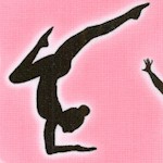 Sports Life 3 - Tossed Gymnasts on Pink - LTD. YARDAGE AVAILABLE