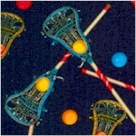 Tossed Lacrosse Sticks on Navy Blue