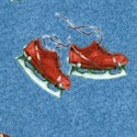 Winter Fun - Tossed Skates on Blue by Norman Rockwell