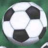 Tossed Soccer Balls on Marble Green