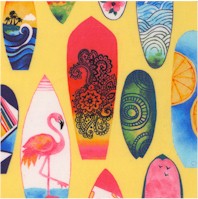 Surfside - Colorful Surfboards on Yellow