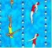 Olympic Swimmers Vertical Stripe