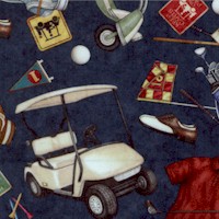 Chip Shot - Tossed Golf Equipment on Navy Blue  by Dan Morris