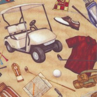 Chip Shot - Tossed Golf Equipment on Beige by Dan Morris