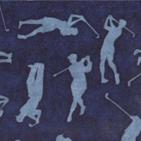 Chip Shot - Golfer Silhouettes in Blue by Dan Morris