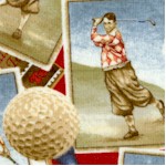 On the Green - Tossed Vintage Golfers and Golfballs 