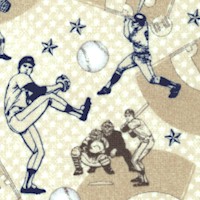 Play Ball - Tossed Baseball Scenes on Beige Texture