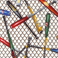 Sports Novelty - Tossed Baseball Bats on Fencing